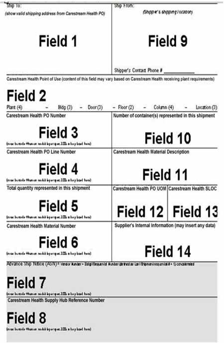 Printed label example
